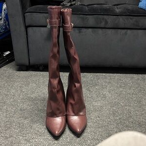 a new day Burgundy Over the Knee Boots